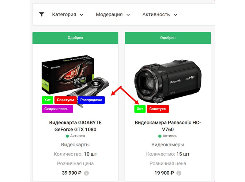 Визуальные метки товара