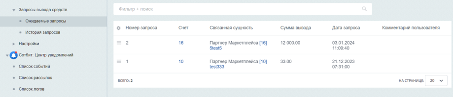 Документация Сотбит: . Настройка финансов. Картинка 7