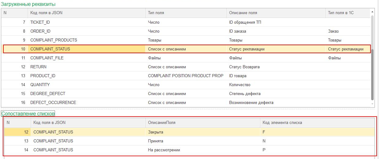 Документация Сотбит: . Выгрузка рекламаций. Картинка 7
