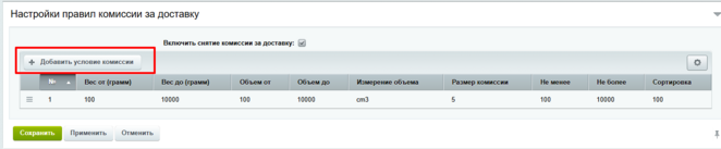 Документация Сотбит: . Настройка логистики. Картинка 2
