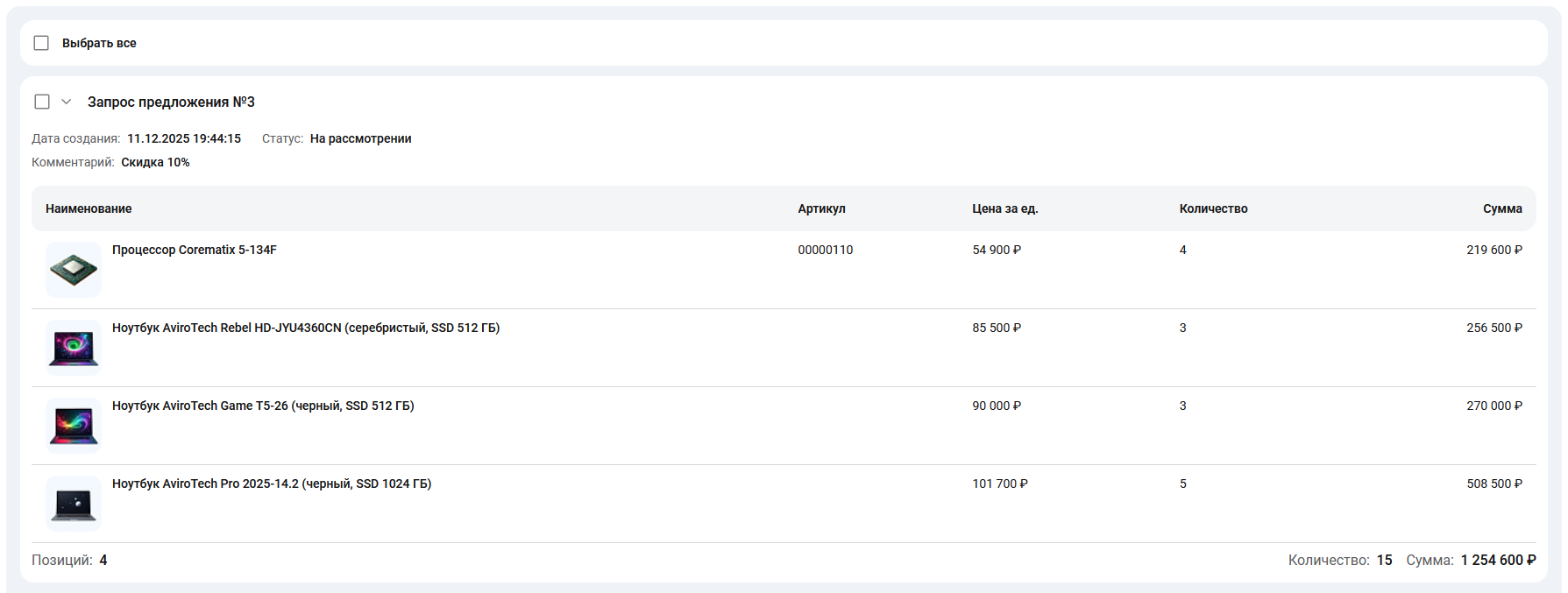 Документация Сотбит: Сотбит: B2B. Запросы КП. Картинка 2