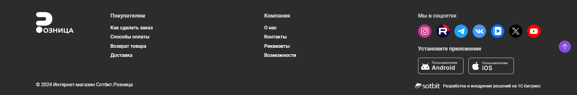 Документация Сотбит: Сотбит: Розница. Типы футеров. Картинка 2