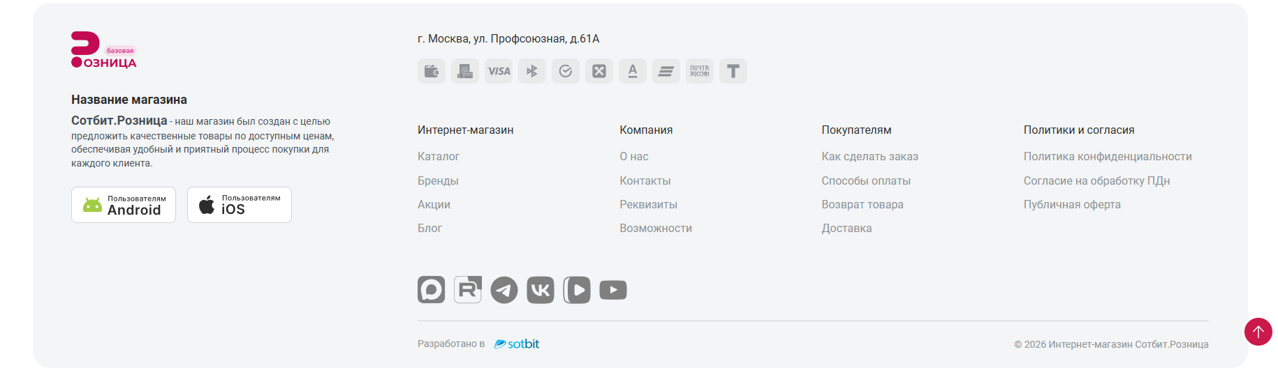 Документация Сотбит: Сотбит: Розница. Типы футеров. Картинка 15