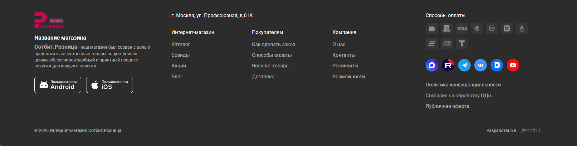 Документация Сотбит: Сотбит: Розница. Типы футеров. Картинка 17