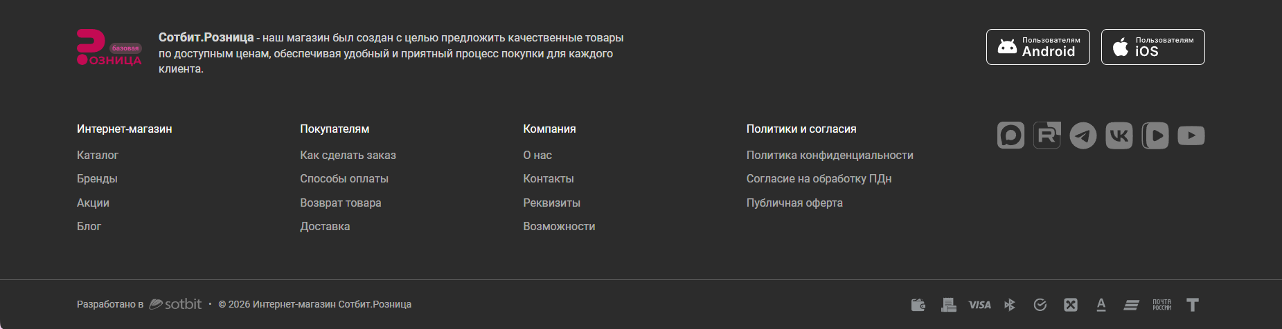 Документация Сотбит: Сотбит: Розница. Типы футеров. Картинка 7